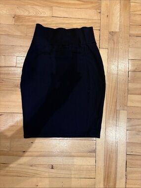 High-Waist Black Pencil Skirt for Women